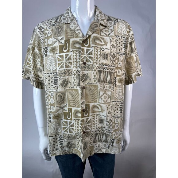 Ho Aloha Made In Hawaii Mens Beige Hawaiian Shirt - Picture 16 of 16